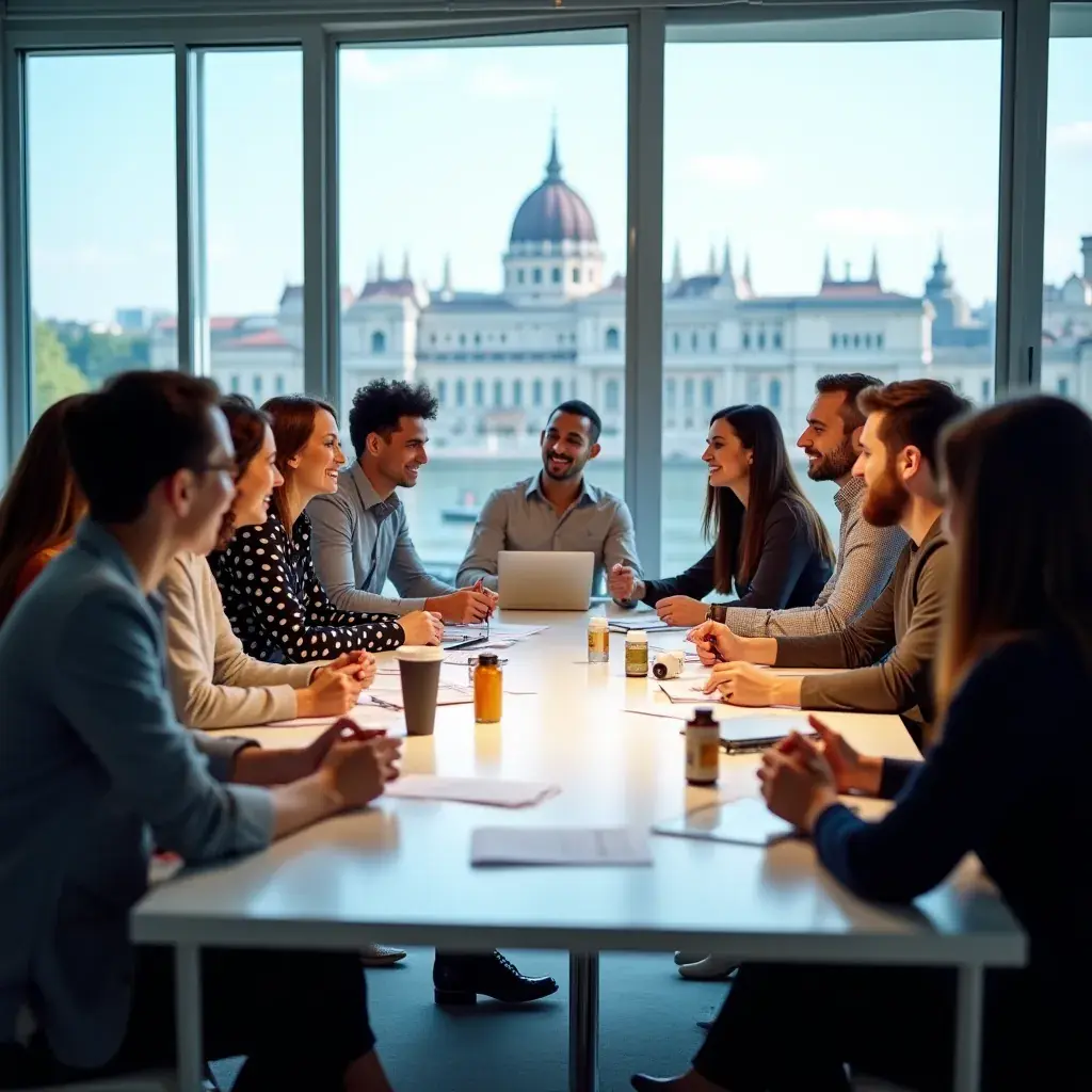 A hipertónia elleni ital frissítő ízének bemutatása gyümölcsös háttérrel.